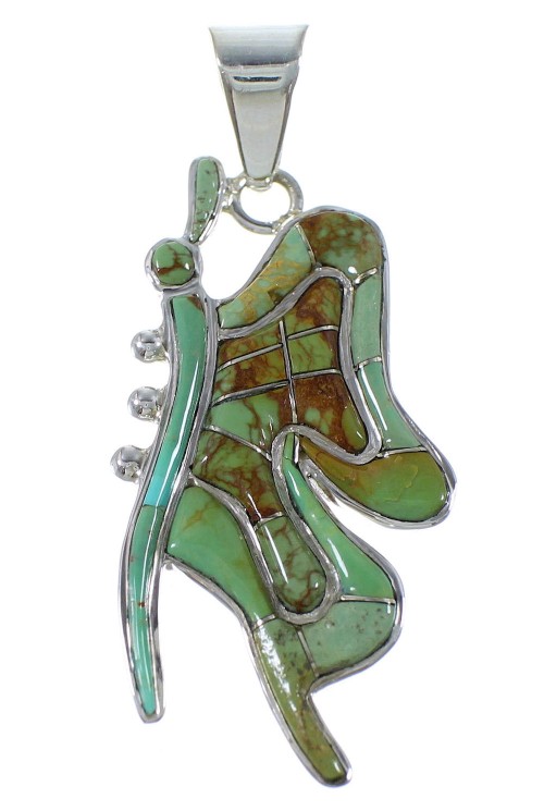 Turquoise Inlay Sterling Silver Butterfly Jewelry Pendant PX43010