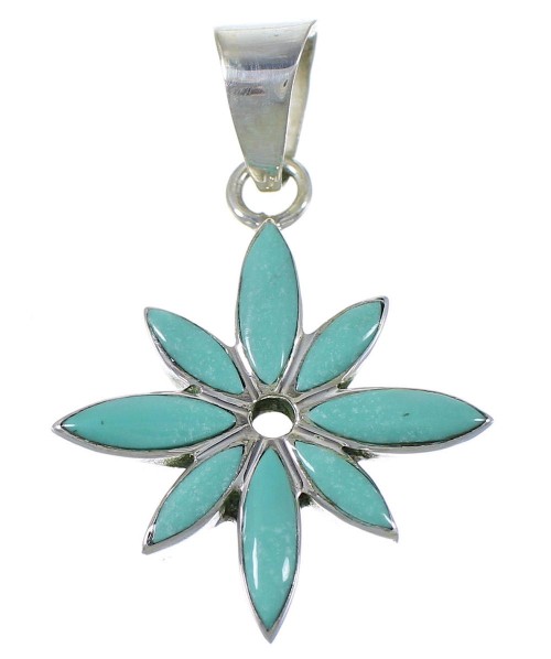 Turquoise Inlay Silver Jewelry Pendant PX43012