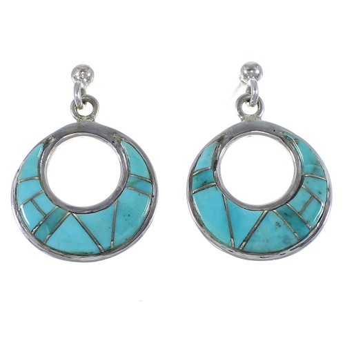 Sterling Silver Turquoise Post Dangle Earrings CX45830