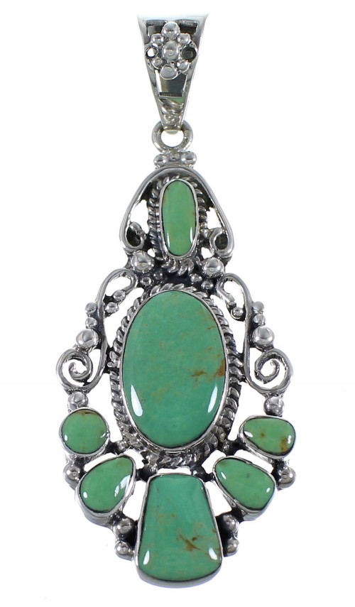 Turquoise Southwest Jewelry Sterling Silver Pendant CX46015