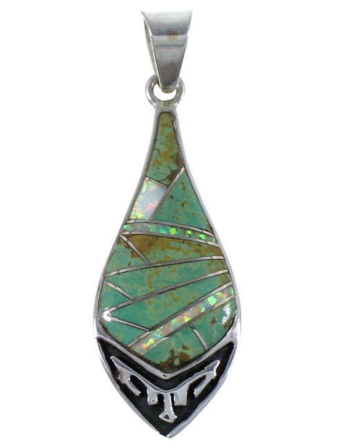 Sterling Silver Turquoise And Opal Pendant CX46636