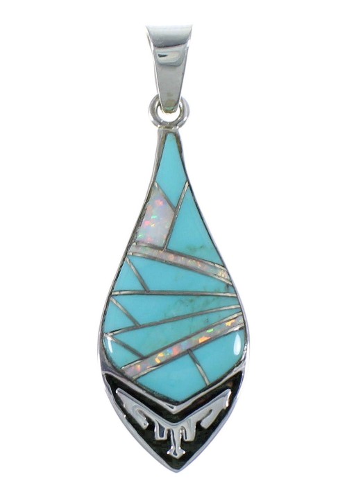 Genuine Sterling Silver Turquoise And Opal Inlay CX46637