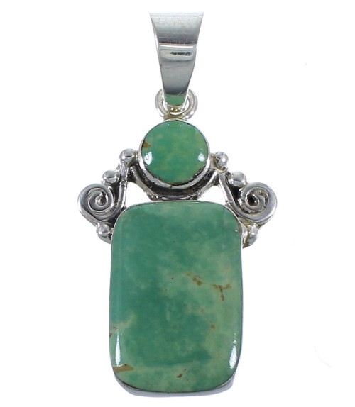 Turquoise Genuine Sterling Silver Jewelry Southwest Pendant CX46722