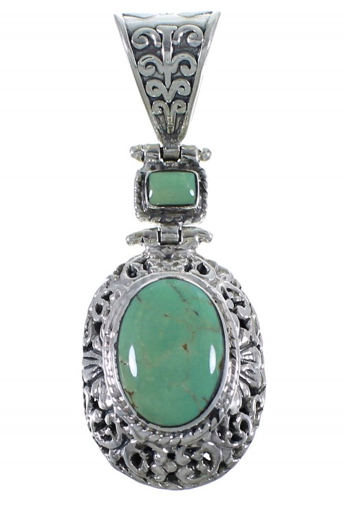 Turquoise Southwestern Sterling Silver Pendant CX46765