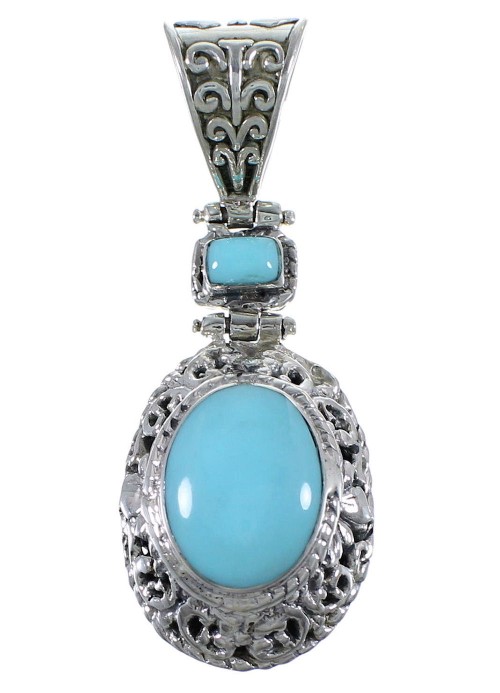 Turquoise Southwest Sterling Silver Pendant CX46773