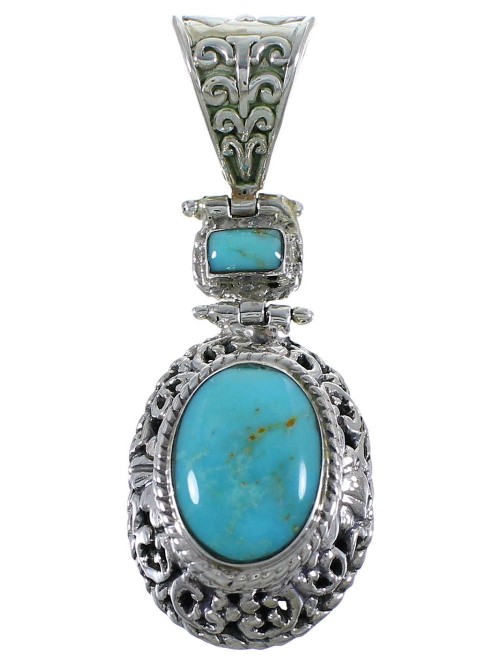 Turquoise Genuine Sterling Silver Pendant Jewelry CX46774