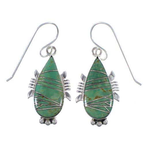 Turquoise Hook Dangle Earrings Sterling Silver CX45515