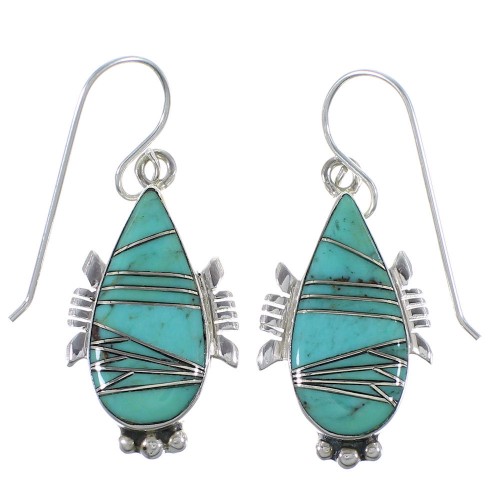 Turquoise Southwest Genuine Sterling Silver Earrings CX45531