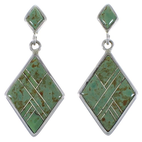 Turquoise Inlay Sterling Silver Jewelry Post Dangle CX45606