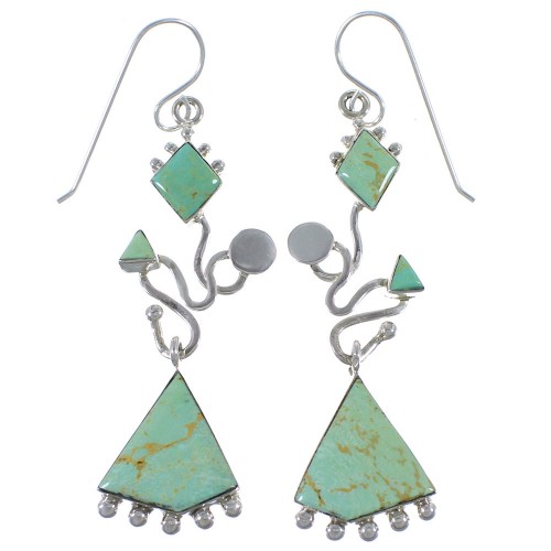 Southwestern Turquoise Silver Hook Dangle Earrings Jewelry CX46917