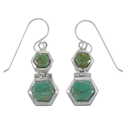 Turquoise and Silver Southwestern Earrings CX46947