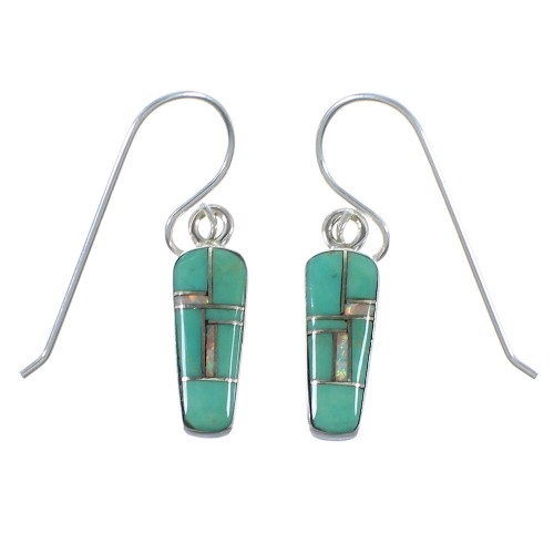 Southwestern Turquoise And Opal Inlay Earrings CX46977