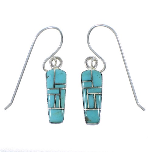 Sterling Silver Turquoise Hook Dangle Earrings Jewelry CX46993