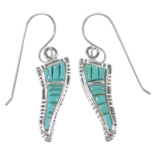 Genuine Sterling Silver Southwestern Turquoise Earrings CX47050