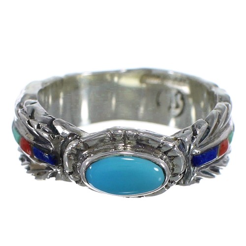 Multicolor Southwest Jewelry Feather Ring Size 7-1/4 PX43829