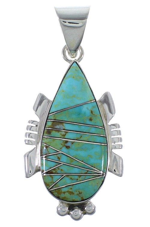 Turquoise And Genuine Sterling Silver Pendant EX44405