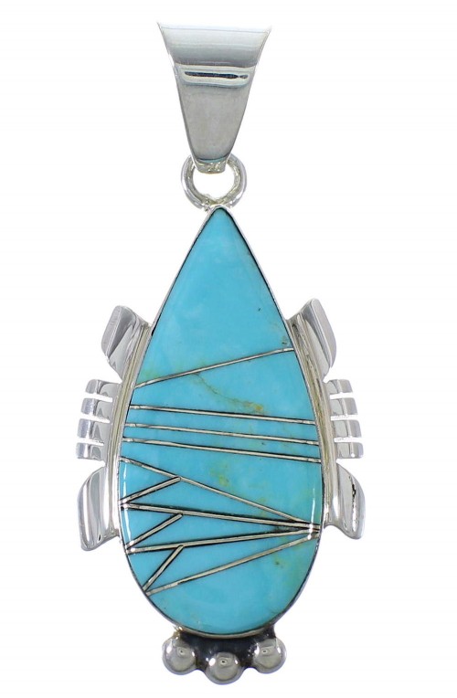 Genuine Sterling Silver And Turquoise Pendant EX44414