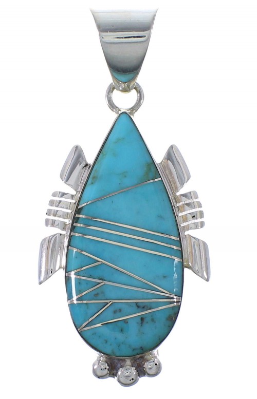 Turquoise And Sterling Silver Southwest Pendant EX44420