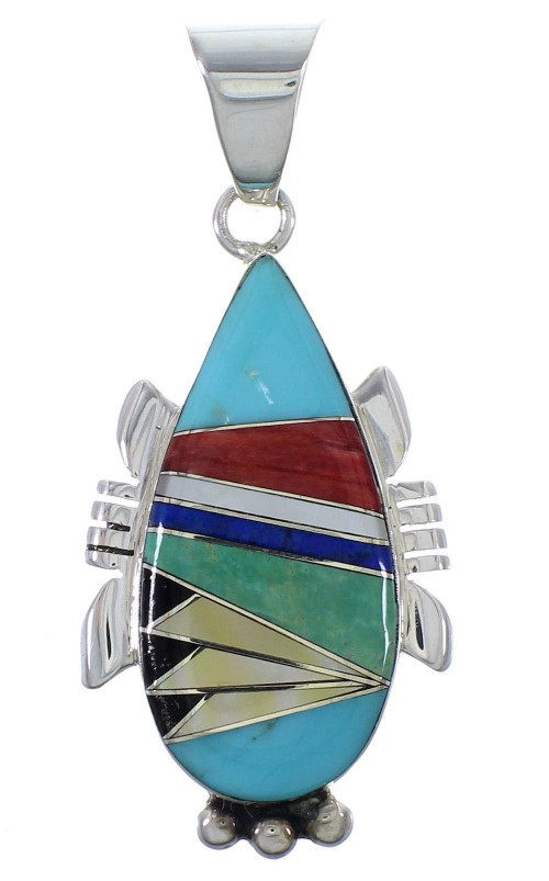 Sterling Silver Southwest Multicolor Pendant EX44431