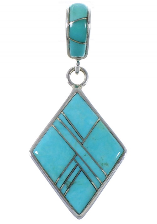 Turquoise Sterling Silver Slide Pendant EX44345