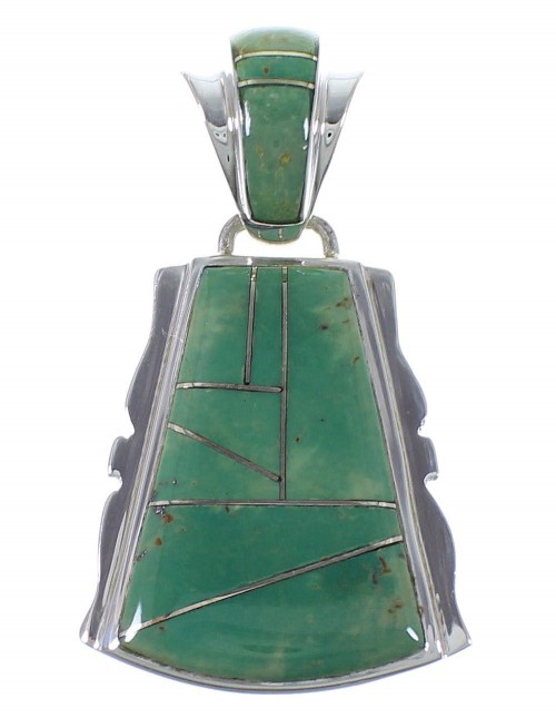 Genuine Sterling Silver Turquoise Inlay Pendant EX44363