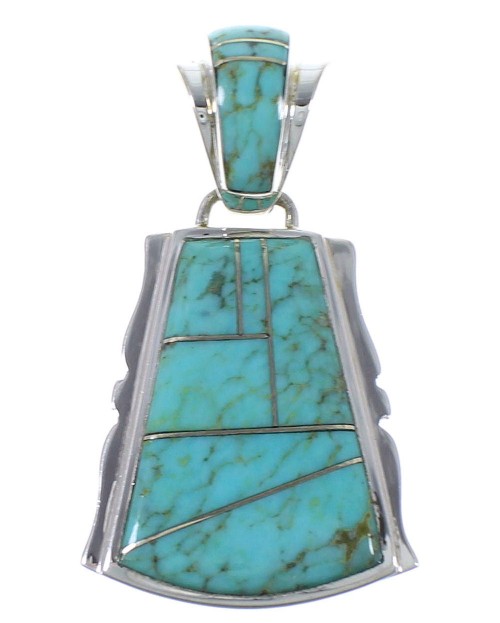 Turquoise Inlay And Sterling Silver Pendant EX44368