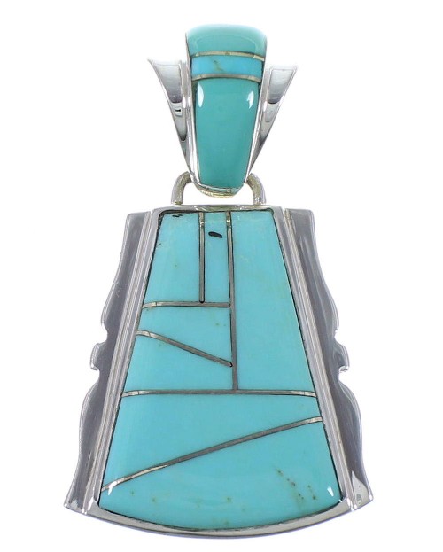 Turquoise Southwest Sterling Silver Pendant EX44370