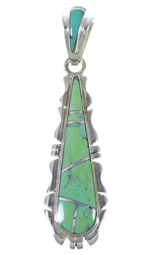 Turquoise Southwest Silver Slide Pendant EX44378