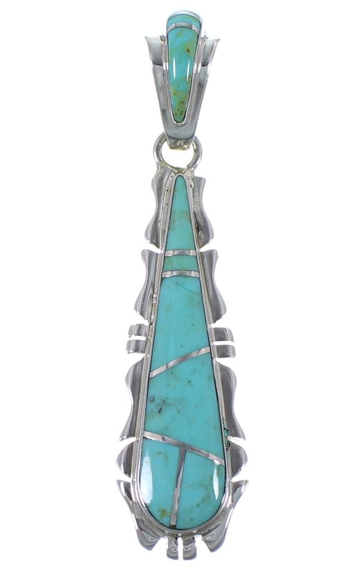 Genuine Sterling Silver And Turquoise Pendant EX44385