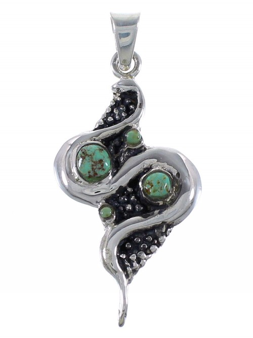 Turquoise Sterling Silver Snake Pendant AX48936