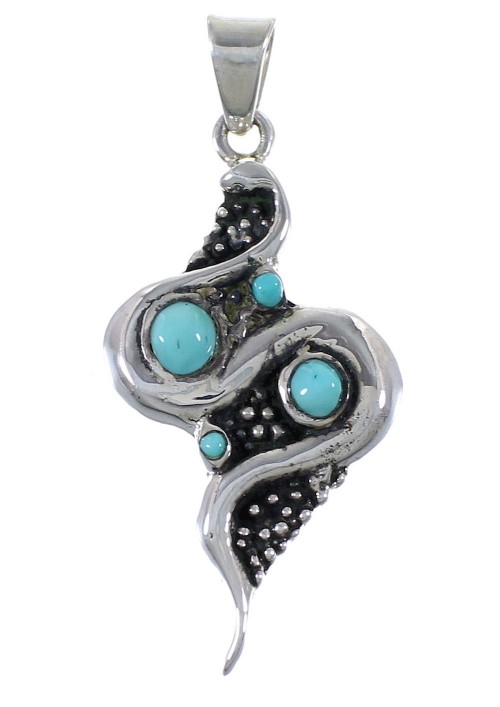 Sterling Silver Turquoise Snake Pendant AX48938