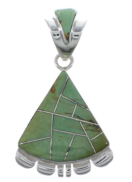 Genuine Sterling Silver Turquoise Southwest Pendant AX48956