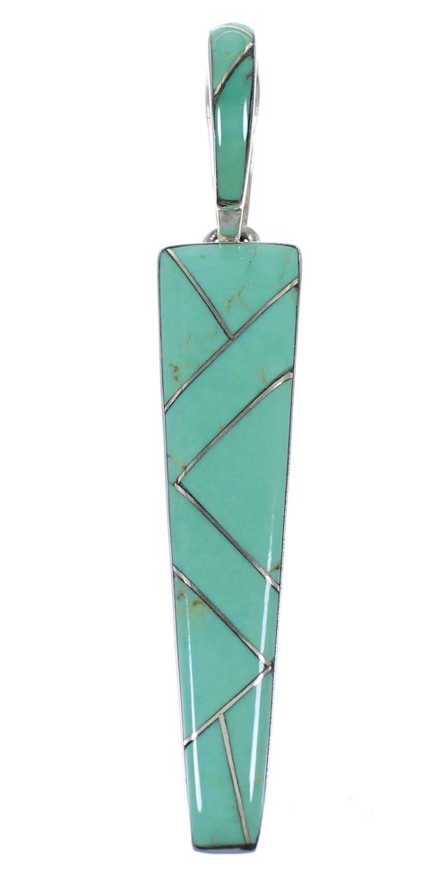 Southwestern Turquoise Inlay Silver Pendant CX46210
