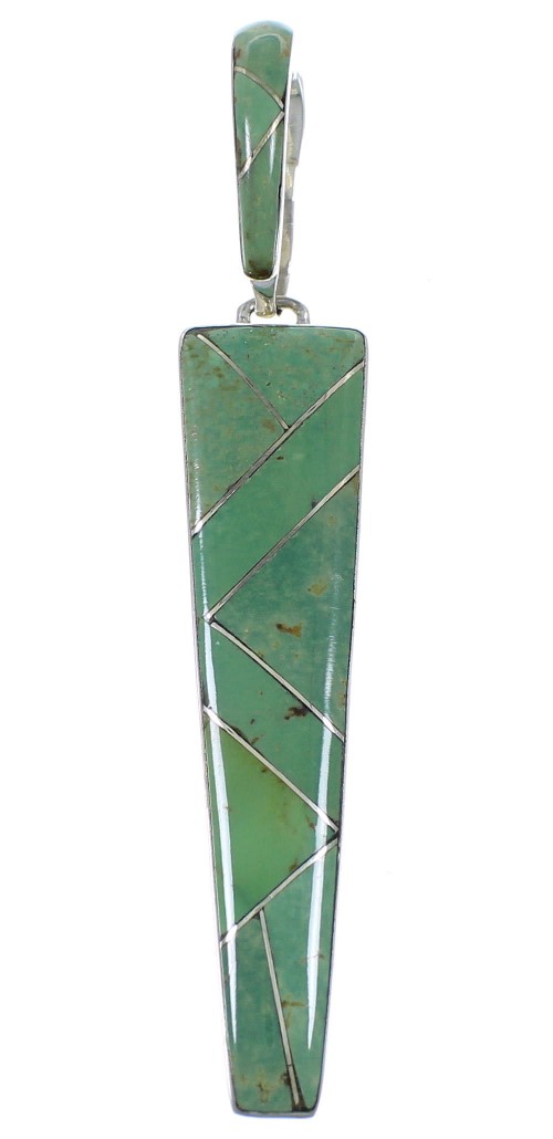 Southwestern Silver Turquoise Inlay Pendant CX46223