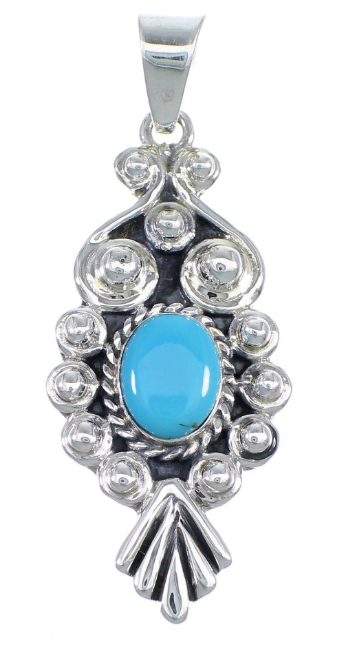 Southwestern Sterling Silver Turquoise Jewelry Pendant CX46074