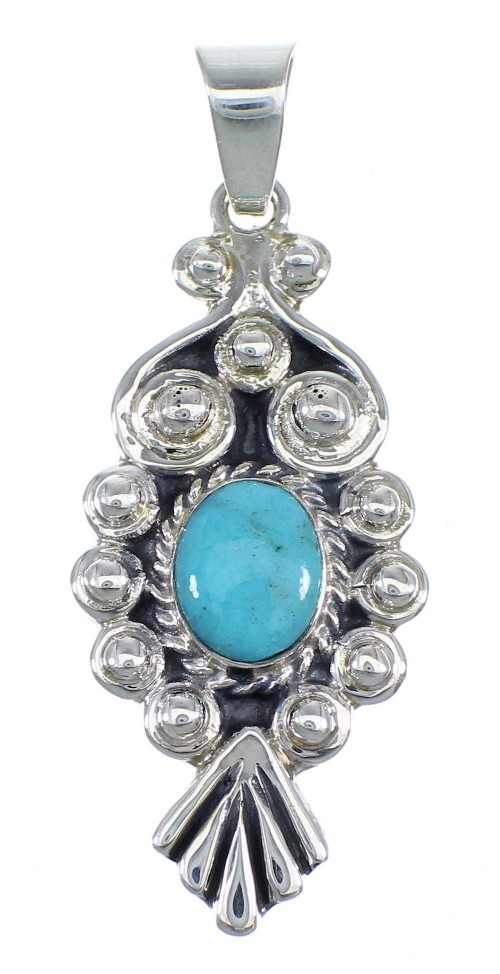 Sterling Silver Turquoise Southwestern Jewelry Pendant CX46075