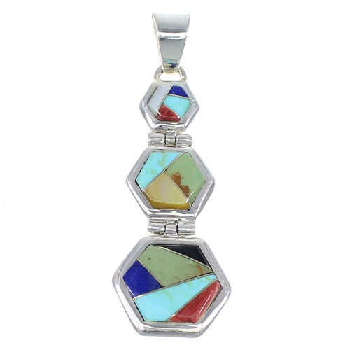 Southwest Multicolor Sterling Silver Pendant Jewelry CX47231