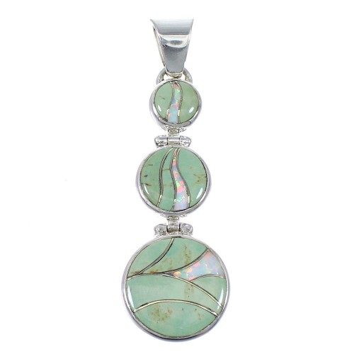 Opal And Turquoise Southwest Silver Pendant Jewelry CX47309