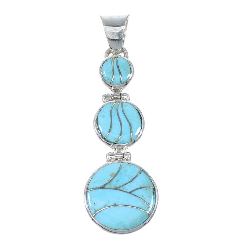 Turquoise Genuine Sterling Silver Southwest Pendant Jewelry CX47314
