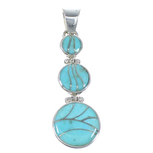 Southwest Turquoise Sterling Silver Pendant Jewelry CX47322