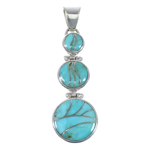 Southwest Turquoise Genuine Sterling Silver Pendant CX47324