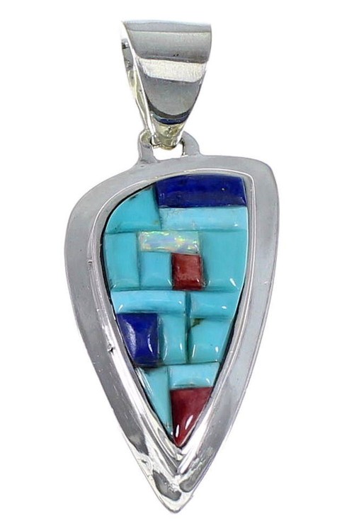 Multicolor And Sterling Silver Slide Pendant EX48794