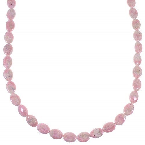 Southwestern Rhodochrosite Sterling Silver Bead Necklace TX47250