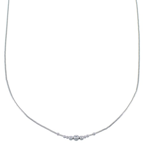 Hand Strung Liquid Silver 16" Necklace EX49587