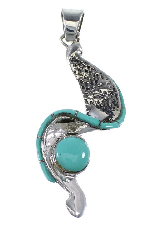 Turquoise Silver Southwest Pendant AX47799