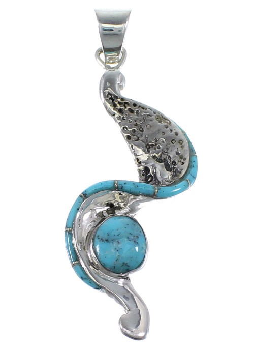 Turquoise Southwestern Authentic Sterling Silver Pendant AX47802