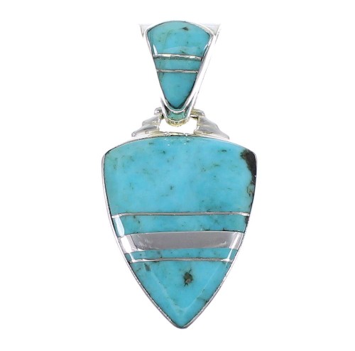  Turquoise Inlay Sterling Silver Pendant AX47865