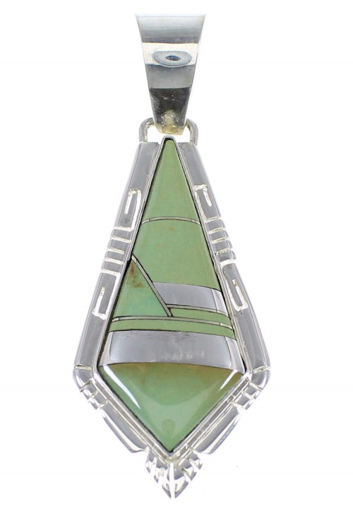 Southwest Genuine Sterling Silver Turquoise Jewelry Pendant AX48229