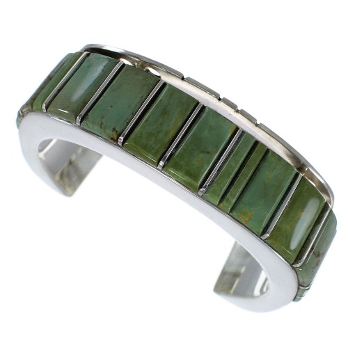 Authentic Sterling Silver Turquoise Cuff Bracelet Jewelry CX48928