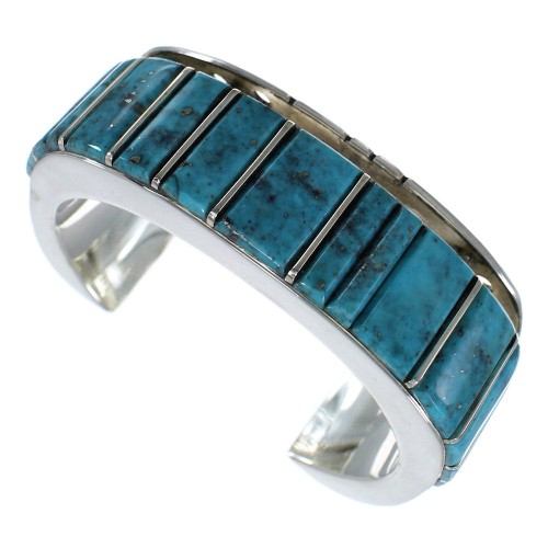 Southwest Sterling Silver Turquoise Cuff Bracelet Jewelry CX48941